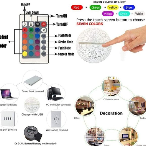 NEW 3D Illusion Night Lights Christmas Tree - Picture 6 of 9